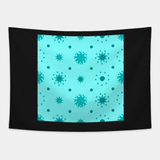 Suns and Dots Cyan on Pale Cyan Repeat 5748 Tapestry