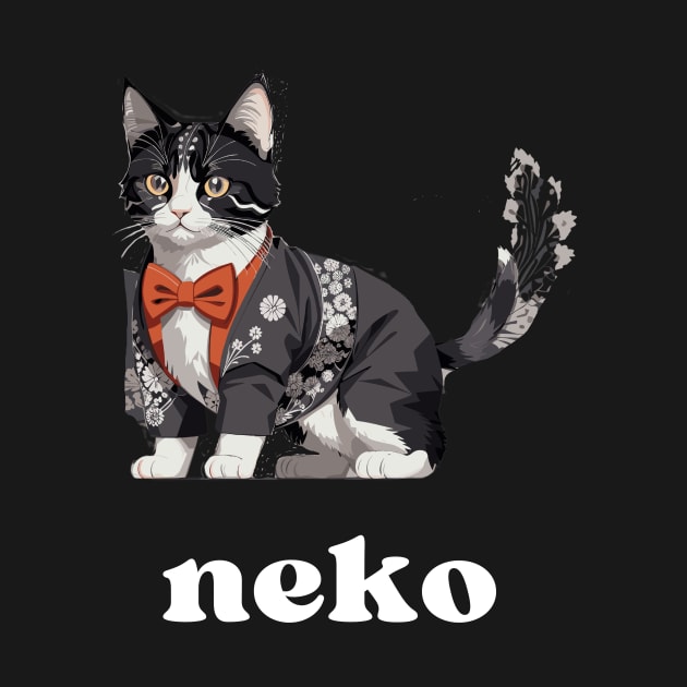 Japanese Neko Cat by Golden Eagle Design Studio