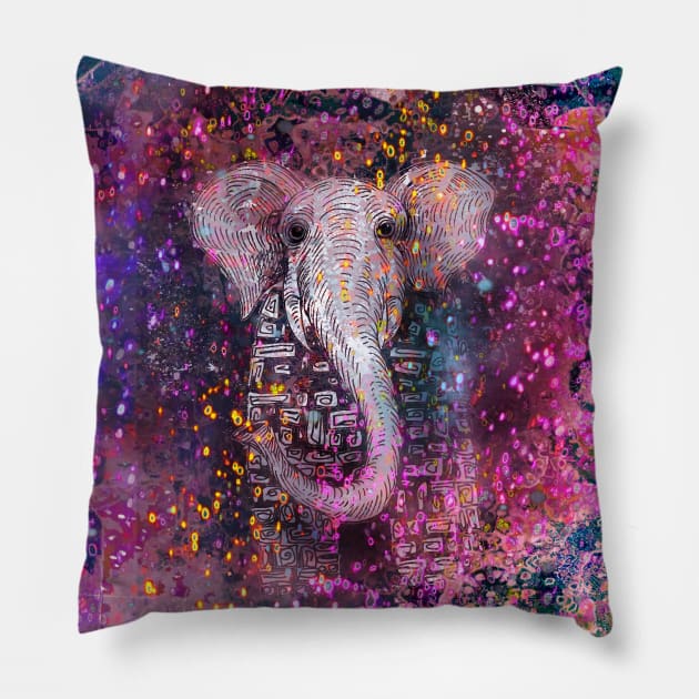 Elephant magic Pillow by Bunny Noir