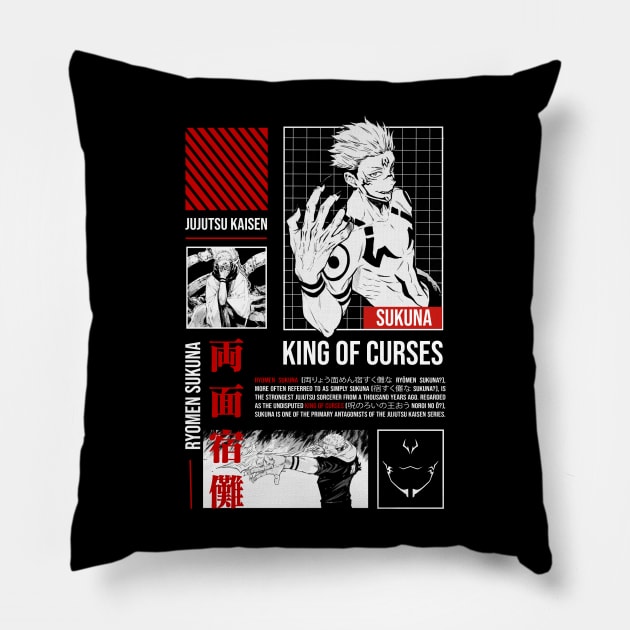 King of Curses Pillow by BLXDWEAR