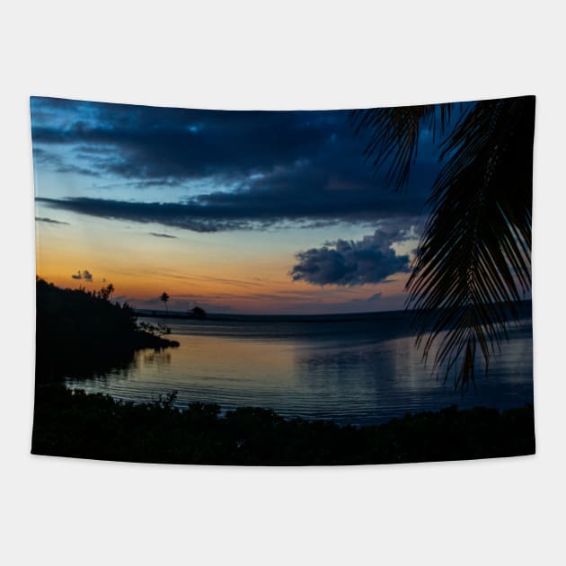 Sunset on Spanish Cay Bahamas Tapestry by ShootFirstNYC