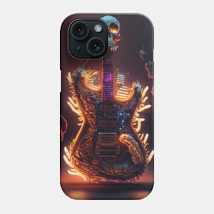 Magic electric guitar with skull Phone Case