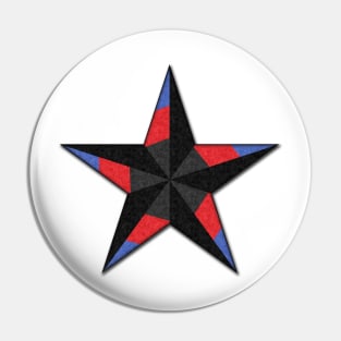 Polyamorous Pride Flag Colored Nautical Star Pin