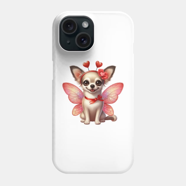 Valentine Fairy Chihuahua Dog Phone Case by Chromatic Fusion Studio