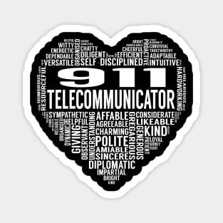 911 Telecommunicator Heart Magnet