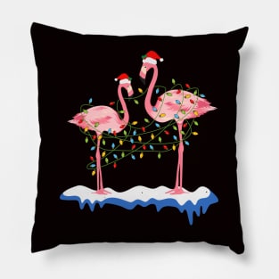 Fa La La La mingo Flamingo For Christmas Xmas Pajama Holiday Pillow