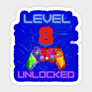 Level 8 Unlocked Switch Gamer 8Th Birthday Coaster - TeeHex