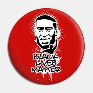 George Floyd Portrait Black Lives Matter Graffiti Pin