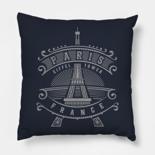 Paris France Eiffel Tower Vintage Pillow