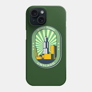 Willis Tower, Chicago- Retro-Vintage Patch Phone Case