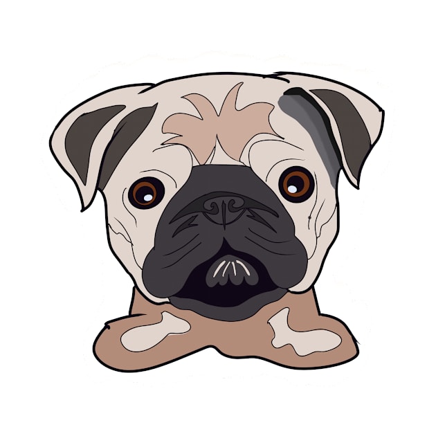 Cute baby pug face by chrstdnl