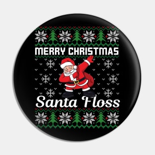 Merry Christmas Santa Floss Funny Ugly Christmas Sweater Pin