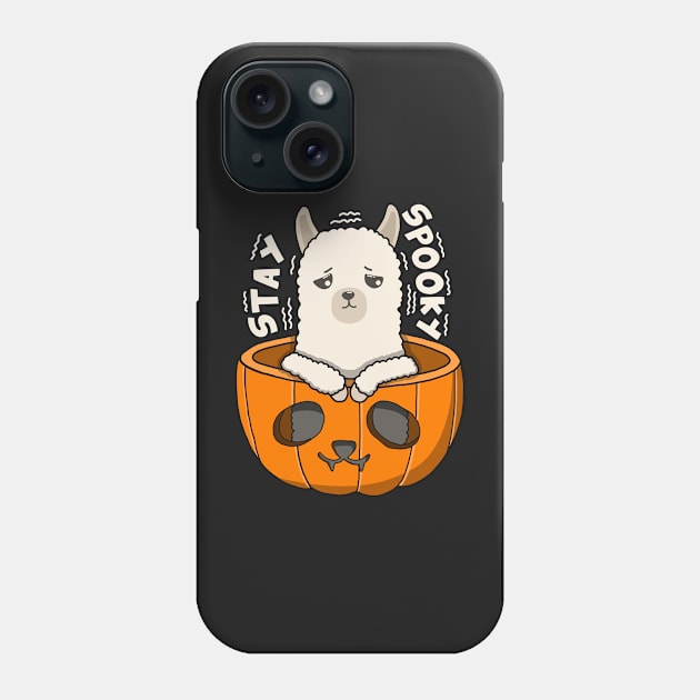 Stay Spooky Alpaca Phone Case by Luna Illustration