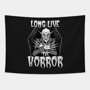 Long Live the Horror (Vampire Black and White) Tapestry