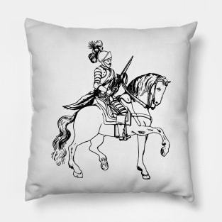 Medieval Knight on Horseback Pillow