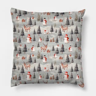 Snowman village Pillow