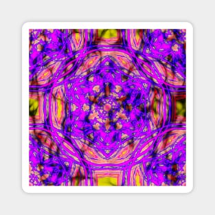 Pink kaleidoscopes in abstract landscape Magnet