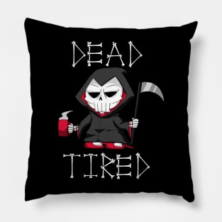 Dead Tired (Red) Pillow