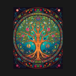 Soul's Journey: Unraveling Destiny's Tapestry in the Tree of Life Mandala T-Shirt