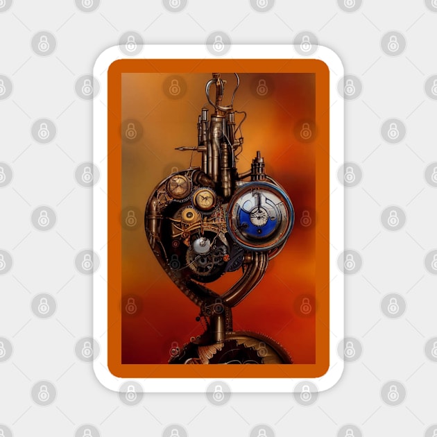 Steampunk mechanical heart Magnet by Dendros-Studio