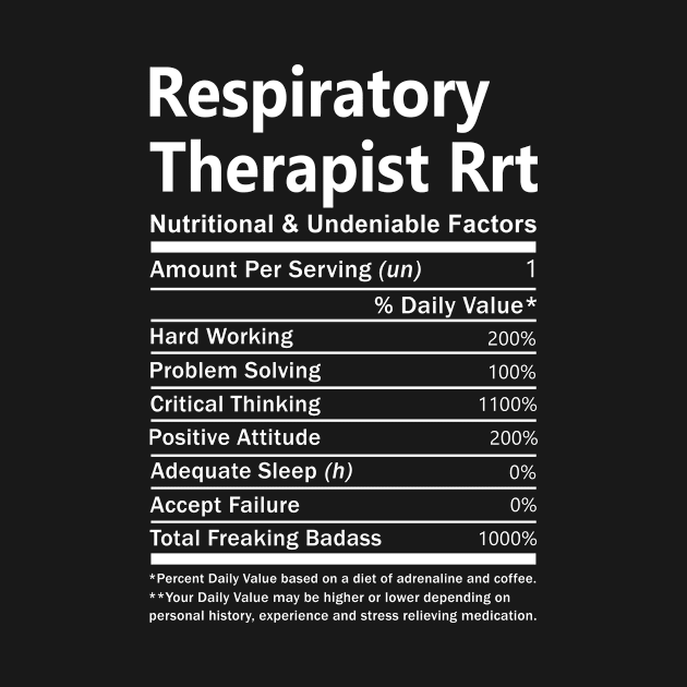 Respiratory Therapist Rrt T Shirt - Nutritional and Undeniable Factors Gift Item Tee by Ryalgi