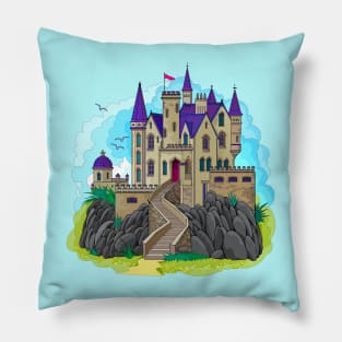 Fantasy gothic medieval fortress. Pillow