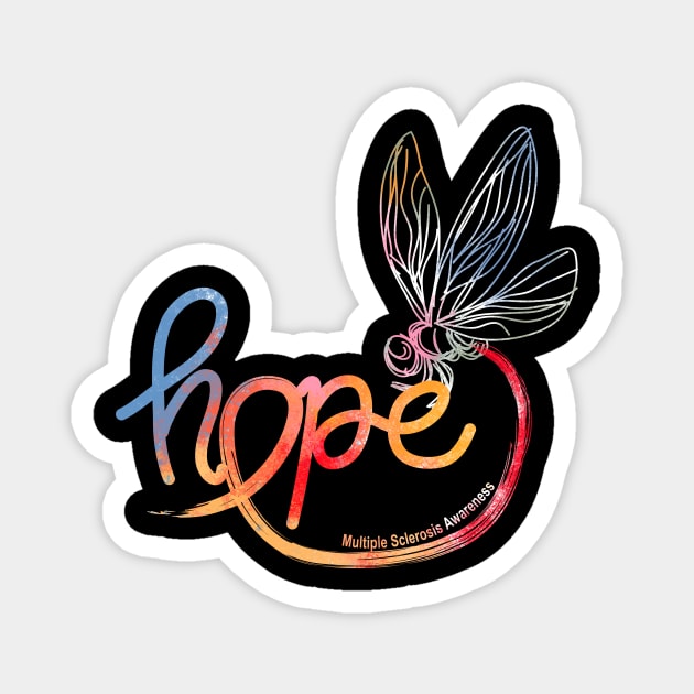 Hope Multiple Sclerosis Awareness Dragonfly Magnet by EduardjoxgJoxgkozlov