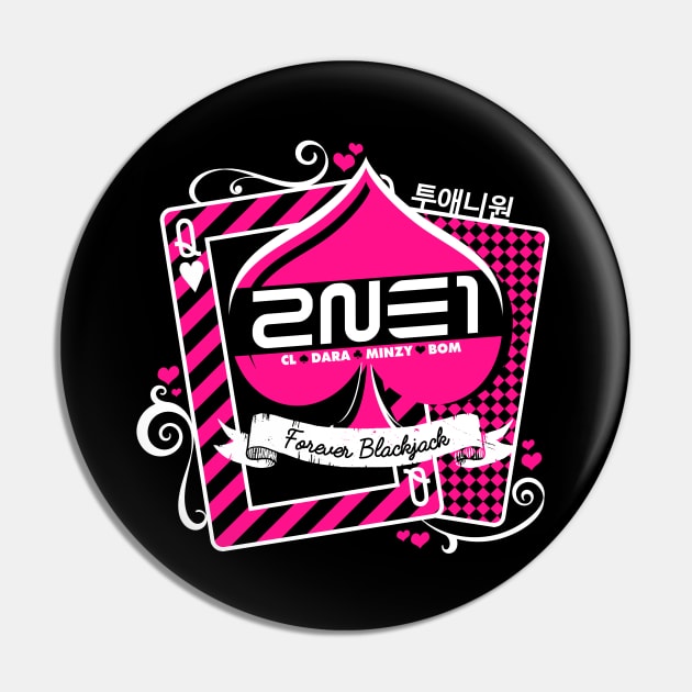 2NE1 Forever Blackjack Pin by skeletonvenus