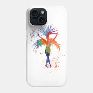 Watercolor cabaret carnival dancer Phone Case