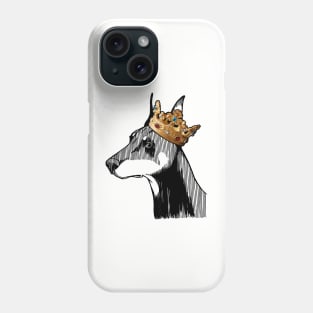 Doberman Pinscher Dog King Queen Wearing Crown Phone Case