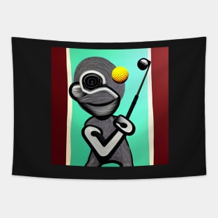 Hole in One Cyber Monkey | Robot Monkey Tapestry