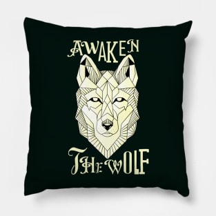 AWAKEN THE WOLF (White) Pillow