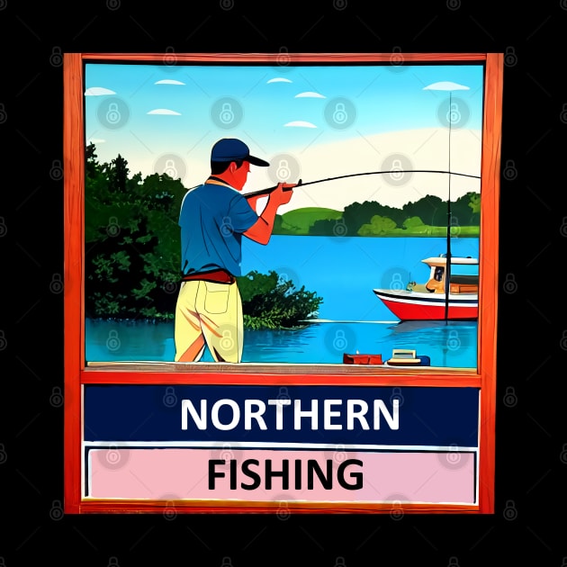 Vintage Fishing Poster by BAYFAIRE