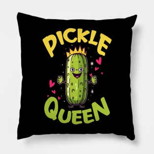 Pickle Queen Vegan Funny Cucumber Vegetable Pillow