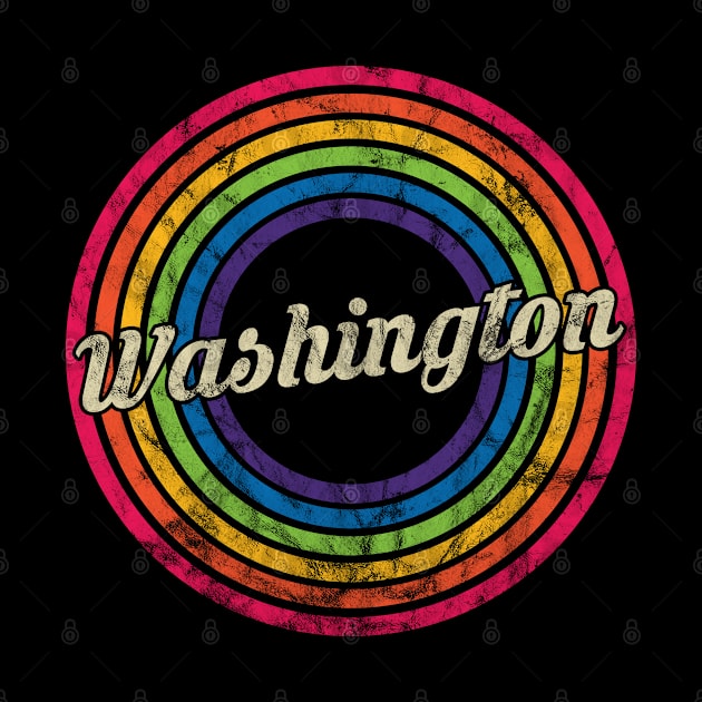 Washington - Retro Rainbow Faded-Style by MaydenArt