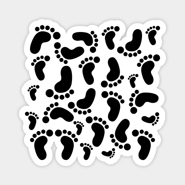 Funny Footprints Pattern Magnet by Valentin Cristescu