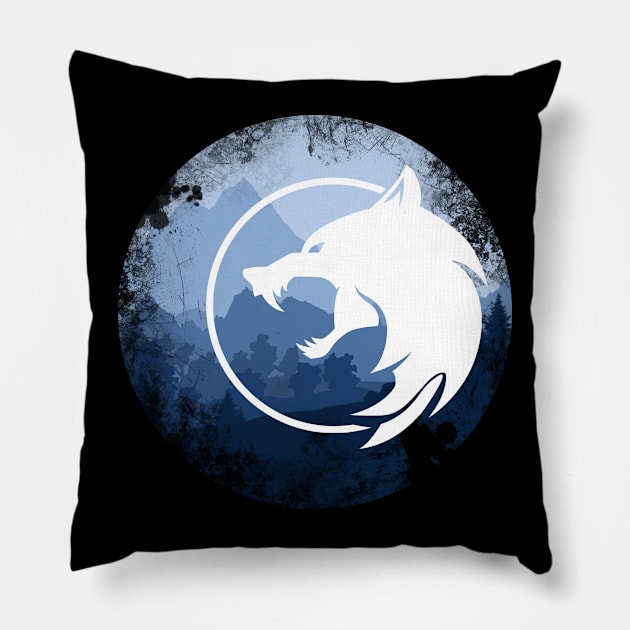 Witcher White Wolf Pillow by Anilia