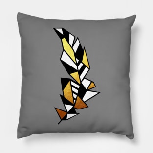 Gold Geometric Feather Pillow