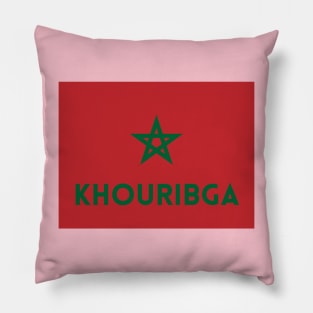 Khouribga City in Moroccan Flag Pillow