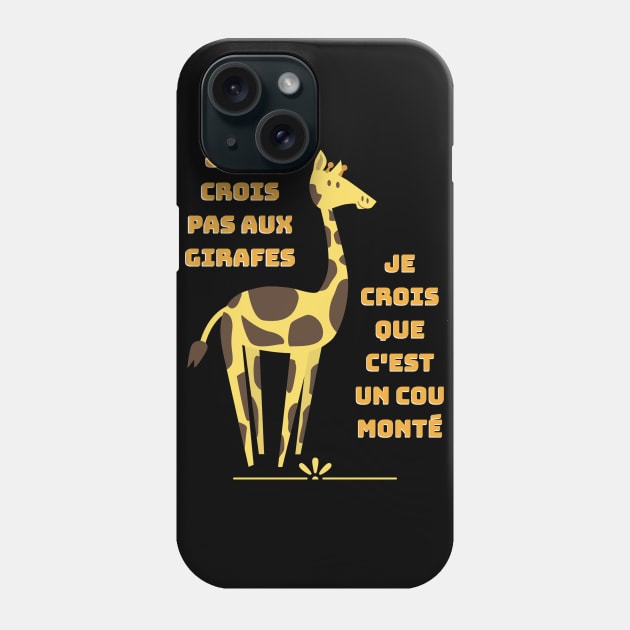 Humour girafe - Jeux de mots cou monté Phone Case by spiritual