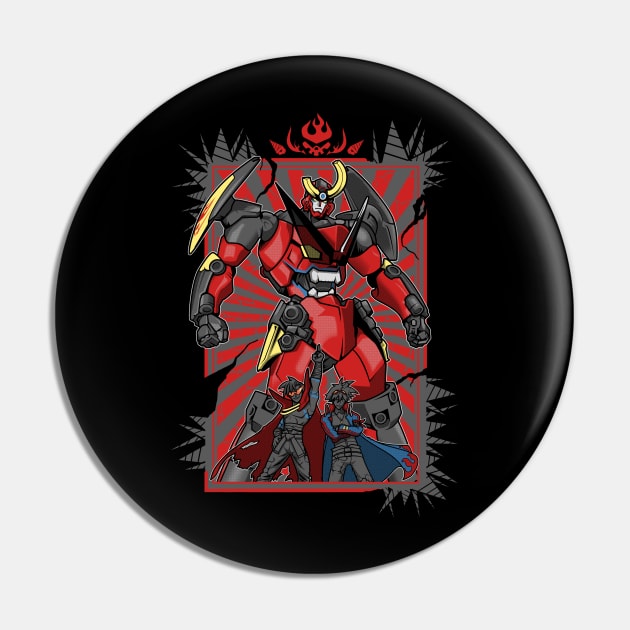 Pierce the Heavens (Red Version) Pin by PrismicDesigns