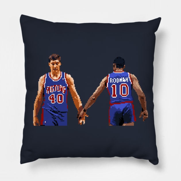 Laimbeer Rodman Pixel Teammates Pillow by qiangdade