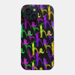 Colorful watercolor splatter pattern, brush strokes Phone Case