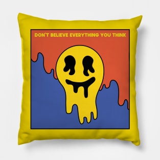 Creepy smile face emoji Pillow