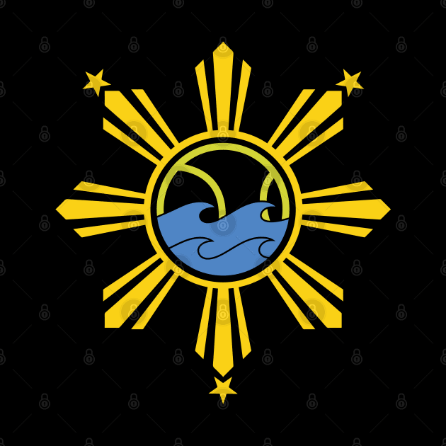 CoVA Tennis - Coastal Virginia Tennis Ball and Beach Waves Logo Design with Philippines Sun and Stars by CoVA Tennis