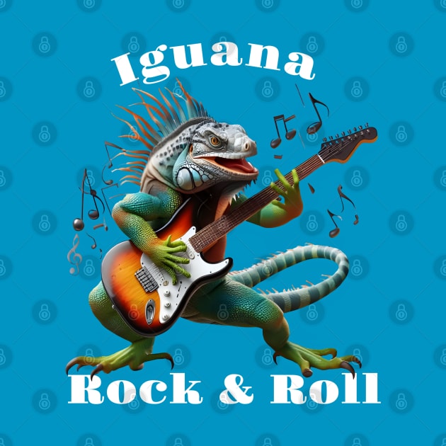 Rockstar Iguana in a Colorful Music Burst by coollooks