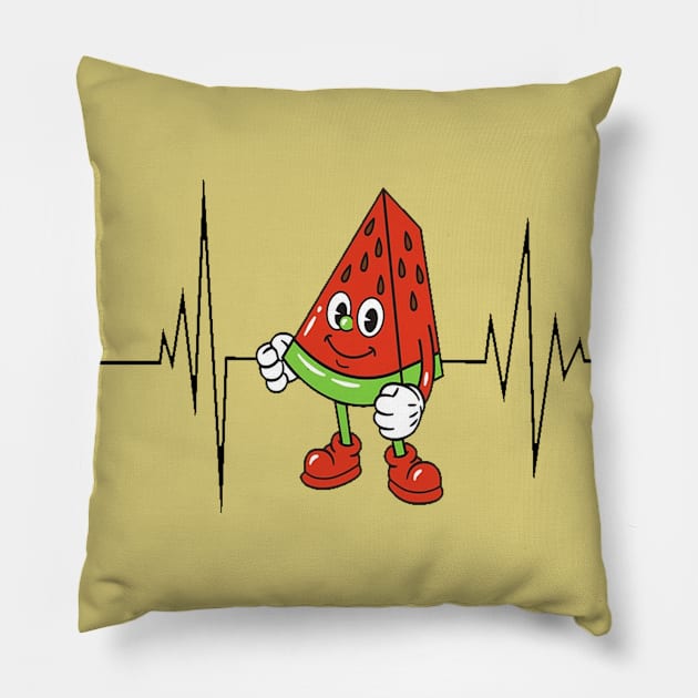 Watermelon Tropical Fruit Pillow by RainasArt