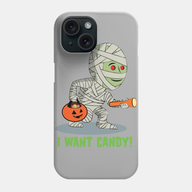 Cute Kid's - The Boo Crew - Cartoon Monsters - Ahmed the Mummy Phone Case by Vector Deluxe