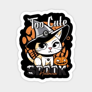 Halloween Cute Black Cat Witch Hat Pumpkin For Kids Girls Magnet