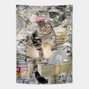 Cat meme - High Salary People Tapestry